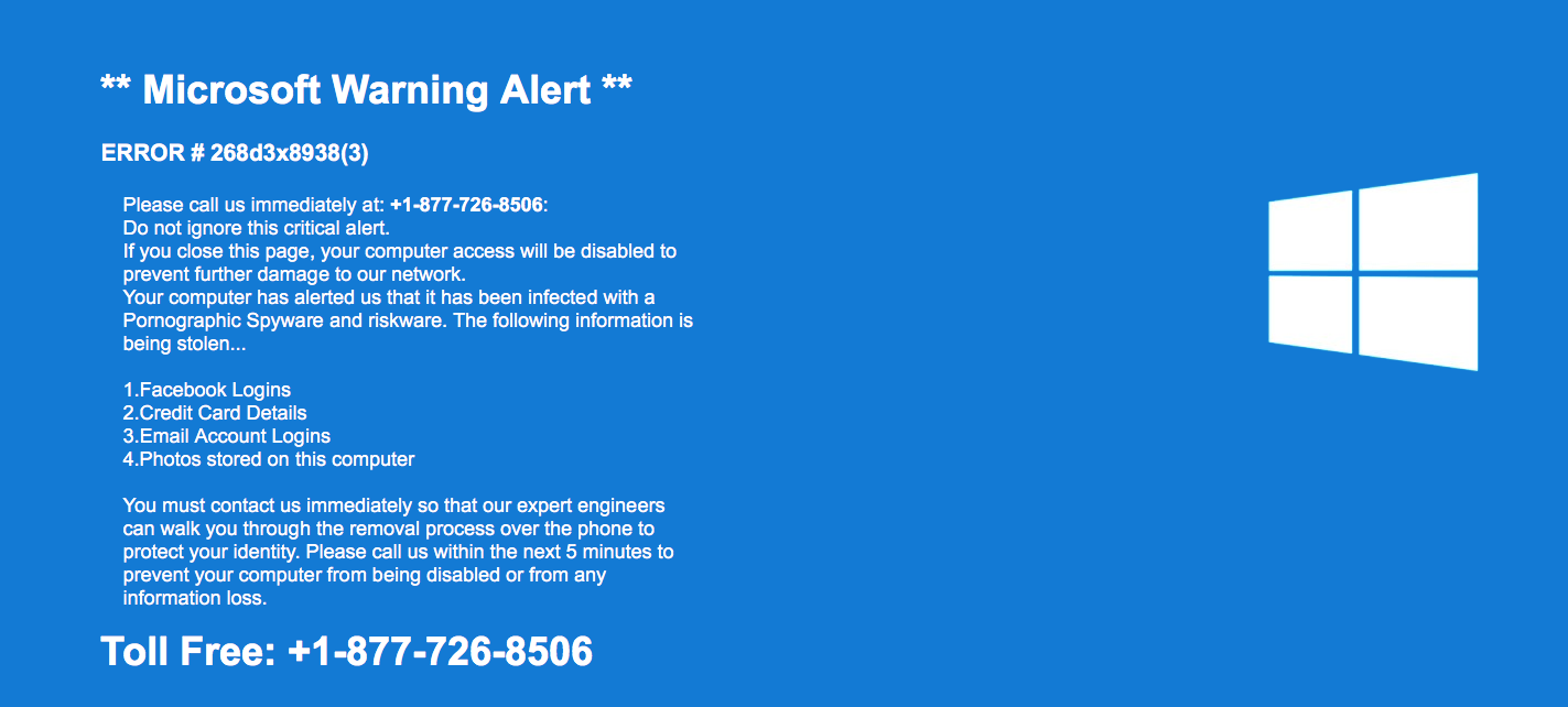 Microsoft Warning Alert